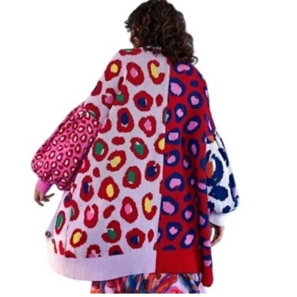 Farm Rio Multicolored Leopard Long Cardigan - Picture 2 of 7
